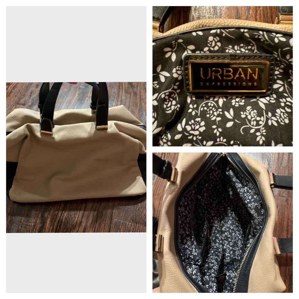 Urban Expressions Beige and Black Tote Bag